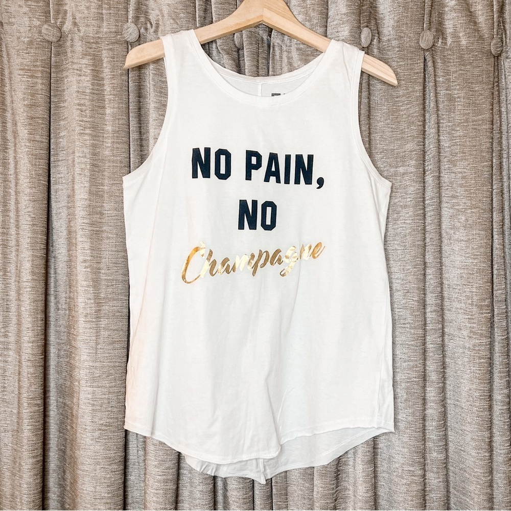 No Pain, No Champagne Sleeveless Tank Top | Size Large